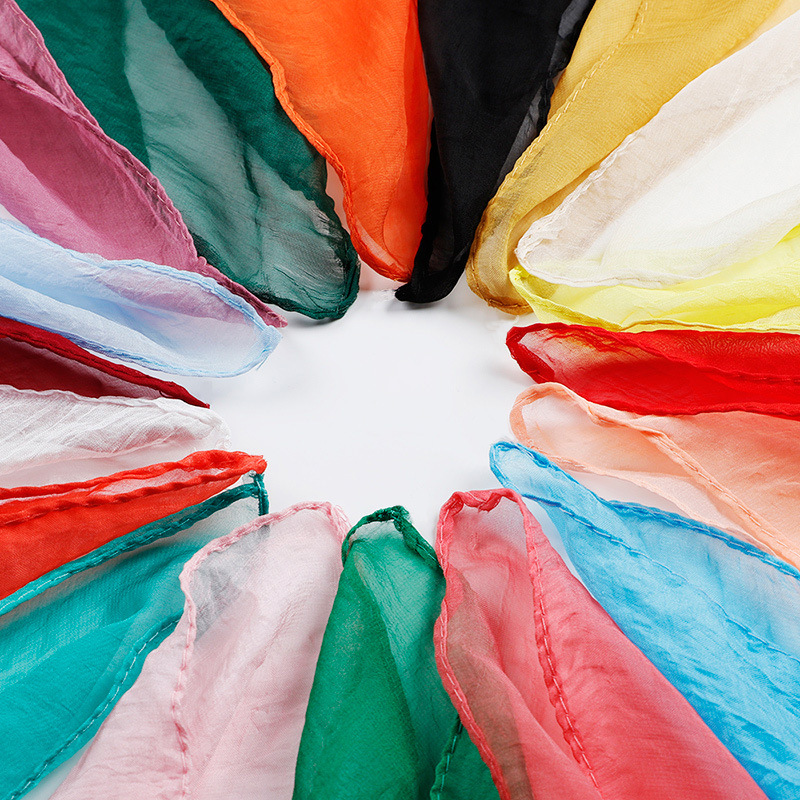 70X70 cm Simulatie Zijden Sjaals vrouwen Veelzijdige Kleine Vierkante Effen Chiffon Sjaal Gaas Sjaal Party