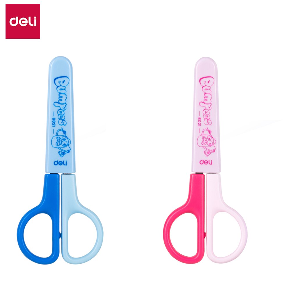 DELI School Scissors E6021 scissor with sleeve 121mm cute hand craft scissors paper for kids & student stationery 2 Color