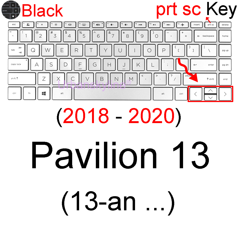 Housse de protection de clavier pour ordinateur portable HP Pavilion 13, étui X360 Aero 13, 13z, 13t, 13-bb 13-be 13-be 13-be 13-an 13-b: Black 2018-2020
