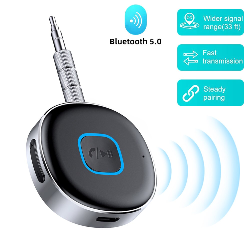 J33 Bluetooth Car Audio Receiver Converter Bluetooth Aux 5.0 Auto Muziek Ontvanger Zender Adapter Draadloze Handsfree Car Kit