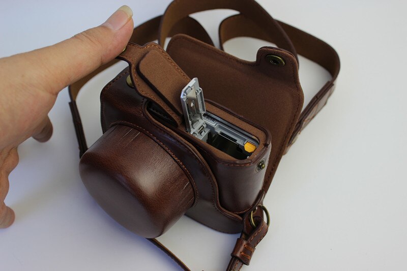 Funda de cuero PU de lujo para cámara Nikon 1 J5, 1J5, lente de 10-30mm, , con correa, batería abierta, nueva