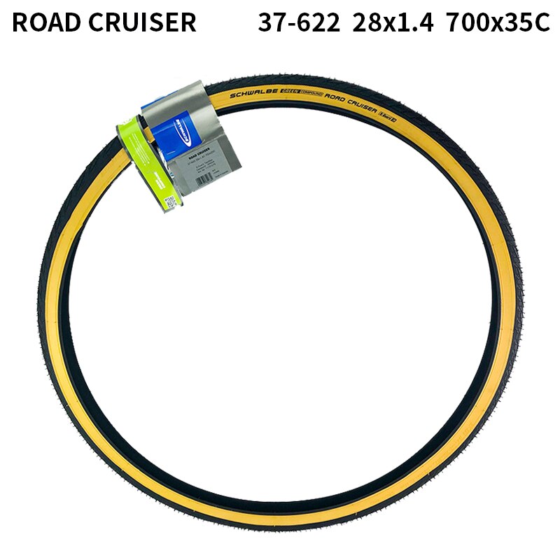 ROAD CRUISER Bicycle Tire 28x1.4 37-622 700x35C Black Yellow Side Bike Wired Tyre Cycling Replacements: 28x1.4 tire