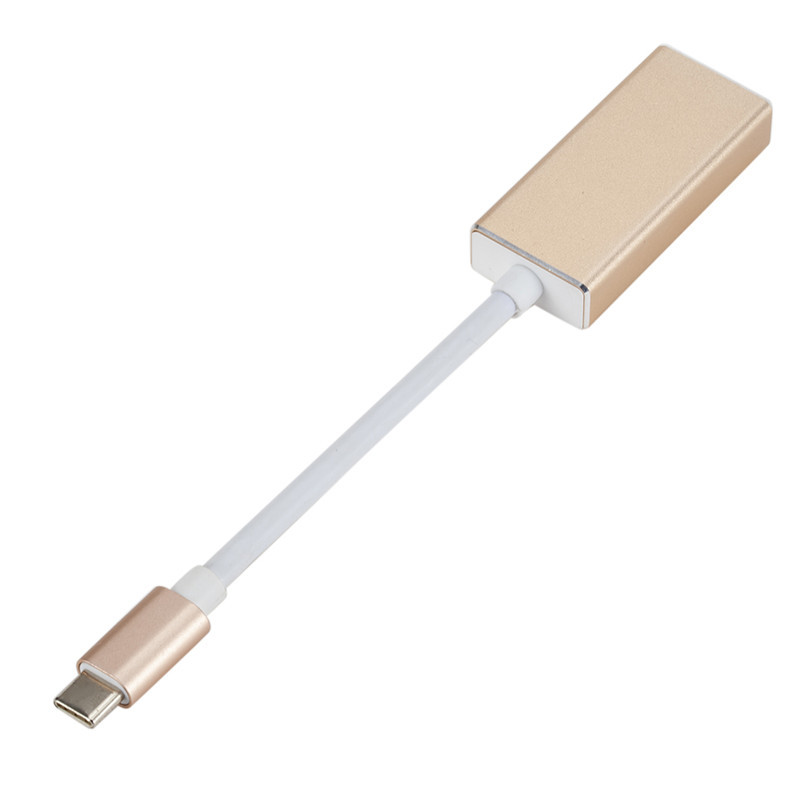 Type-C To DisplayPort Cable Adapter 4K HD Thunderbolt Connector USB 3.1 Type-C to Mini DP Converter Adapter for Macbook Tablet: Gold