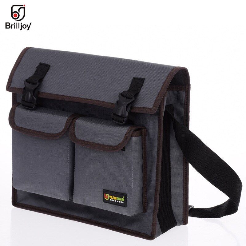 Multifunctional Messenger Bag Single Shoulder Bag Hardware Electrician Toolkit Tool Bag Waterproof Wear-Resistant Oxford Cloth: Gray