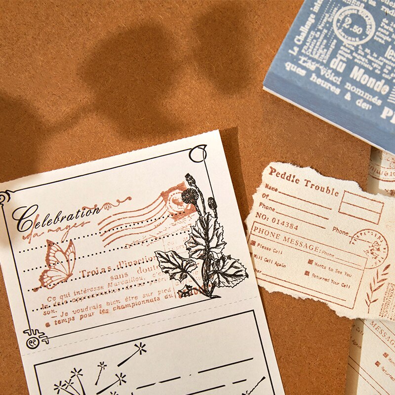 Timbres-poste anglais rétro en bois, arrière-plan pour Scrapbooking, carte faite à la main, bricolage, artisanat pour Album Photo