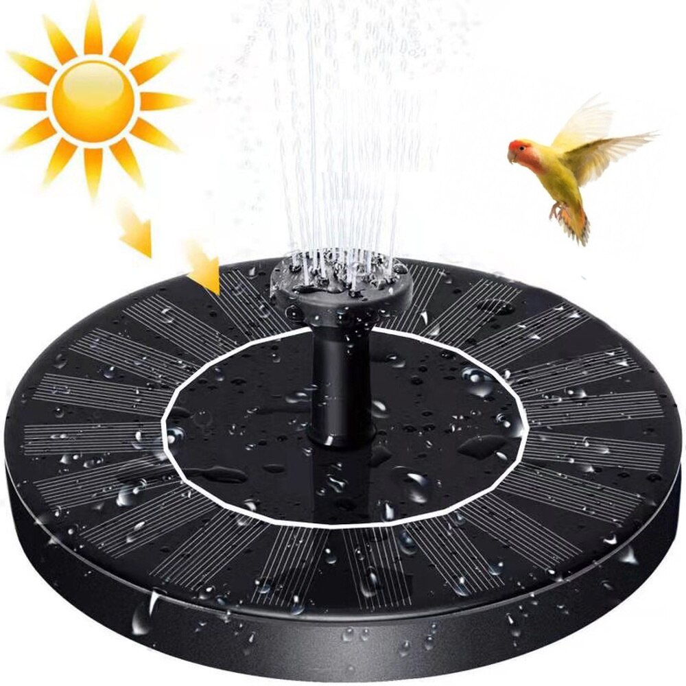 Mini Solar Water Fountain Pool Waterfall Fountain Garden Decoration Outdoor Bird Bath Solar Powered Floating Water Courtyard