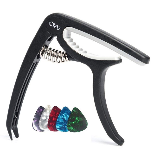 Pince de capodastre en métal pour guitare acoustique électrique, en alliage de Zinc, réglage de la tonalité, changement rapide, Ukulele: capo and picks