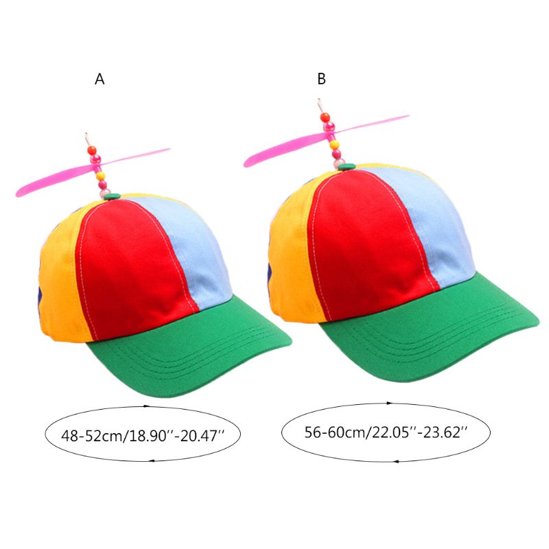 Barn barn bomull helikopter propeller hink keps färg block lapptäcke slända pärlstav sommar solskydd fiskare hatt