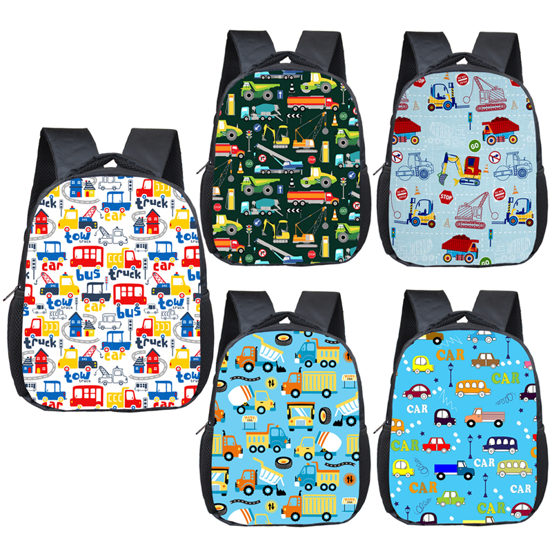Sac à dos de dessin animé pour enfants, voiture, camion, Bus, école maternelle, Kawaii,