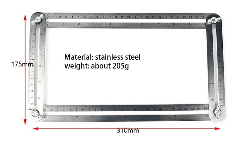 Multifunctional folding ruler plastic / stainless steel movable four folding ruler, four side parallel ruler, multi angle ruler: stainless steel