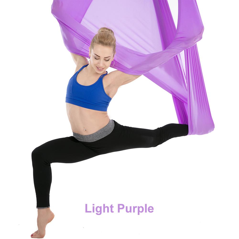 5*2.8m elastiske aerial yoga hængekøje swing seneste anti-tyngdekraft yoga bælter til yoga træning yoga sport: Lilla