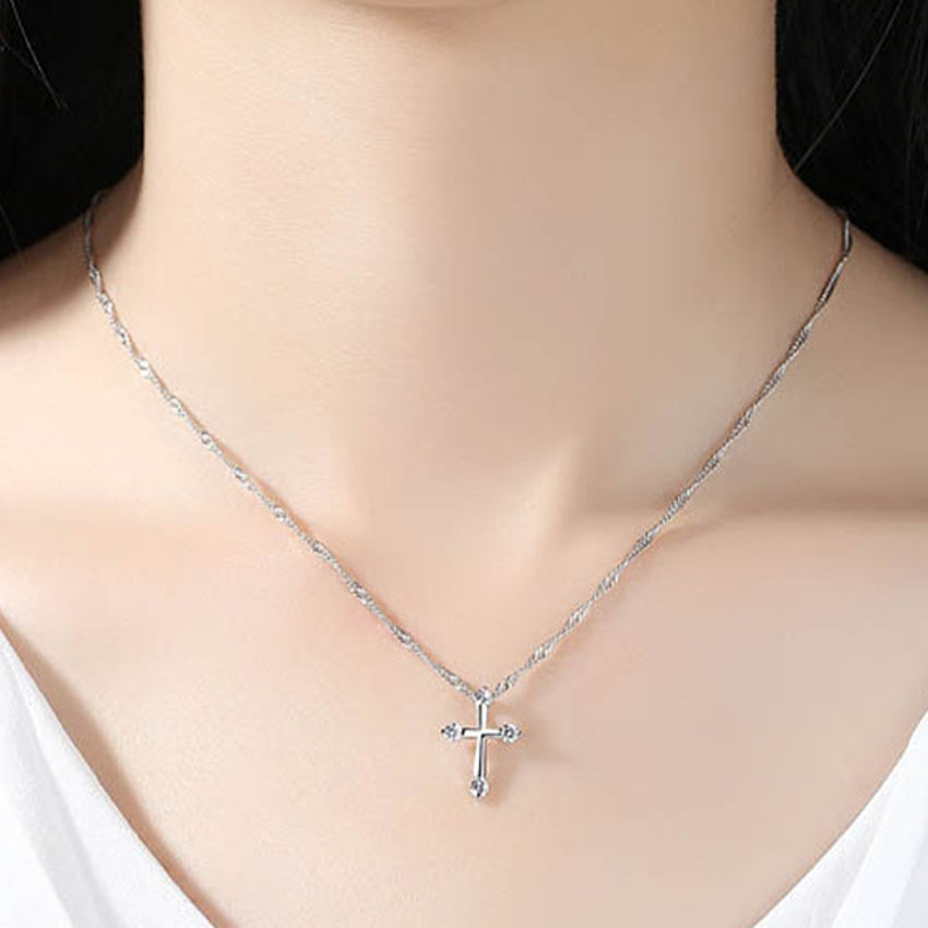 Risti kaulakoru inri krusifiksi jeesus pala riipus kaulakoru hopean väri ruostumaton teräs miesten ketju katolinen koru