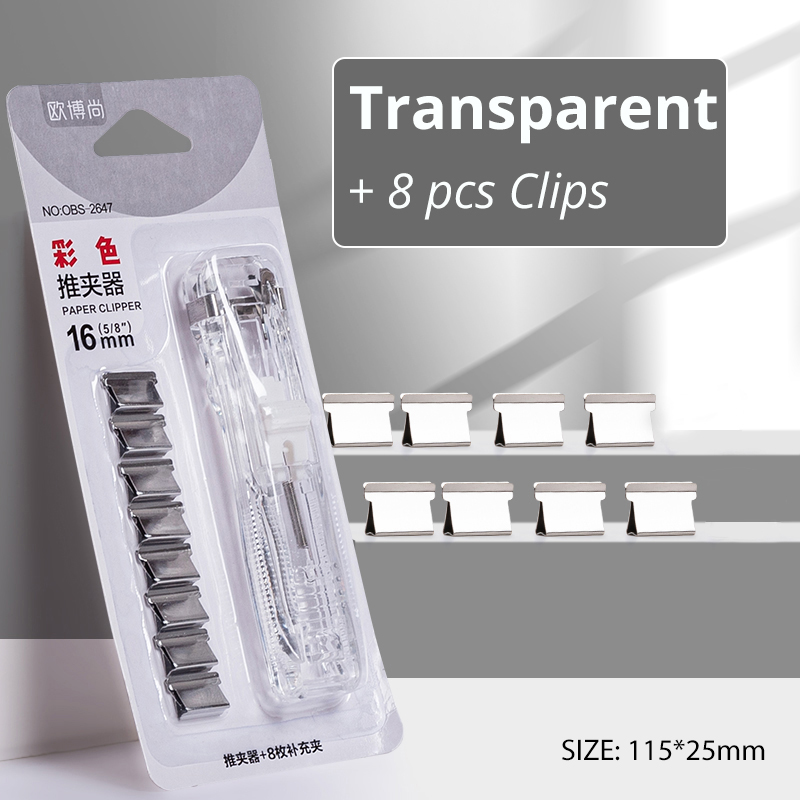 Mini Traceless Reusable Hand Clamp Push Stapler Paper Book File Office School Student Binder Binding Tools Supplies Accessories: WHITE