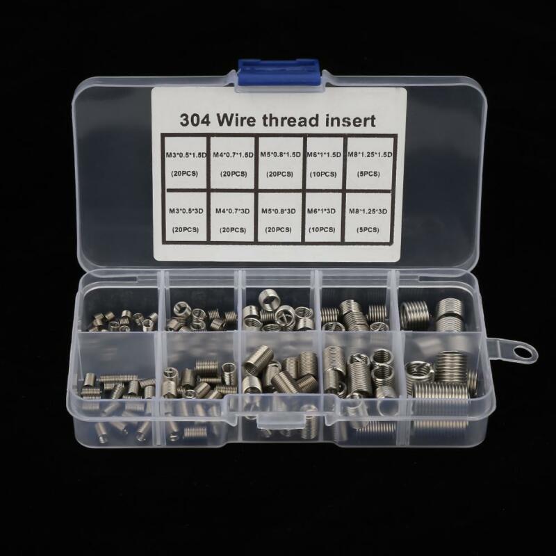 150PCS / Box Stainless Steel Thread Repair Insert Kit M3 M4 M5 M6 M8 Rivet Nut Kit Helicoil Thread Repair Insert Kit