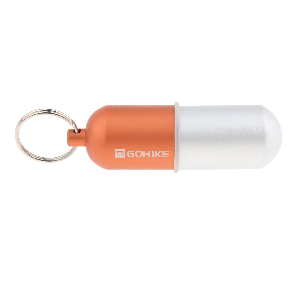 Waterdichte Aluminium Pil Opbergdoos Sleutelhanger Capsule Tablet Container Fles Houder: Orange L