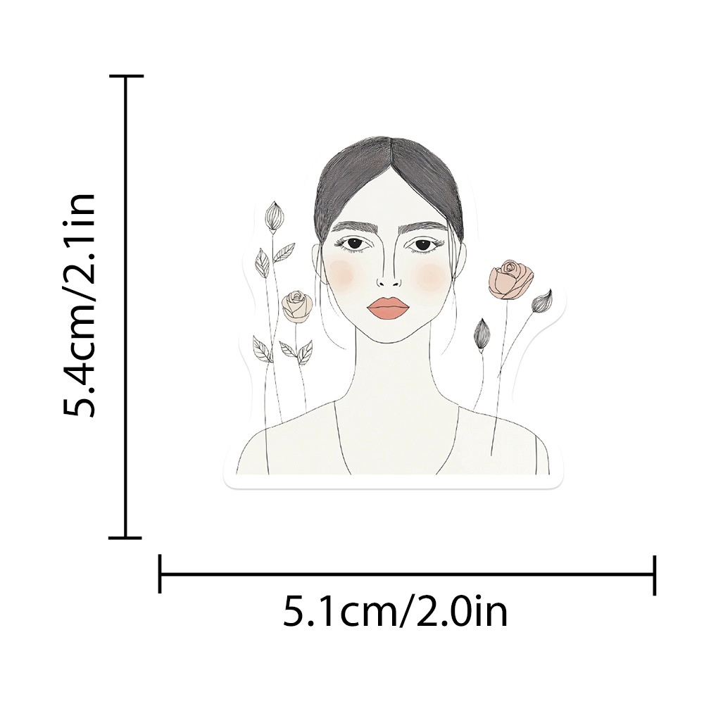 50Pcs Ins Aesthetic Art Stickers Abstract Art DIY Stickers Scrapbooking Phone Luggage Skateboard Decorative Waterproof Decals