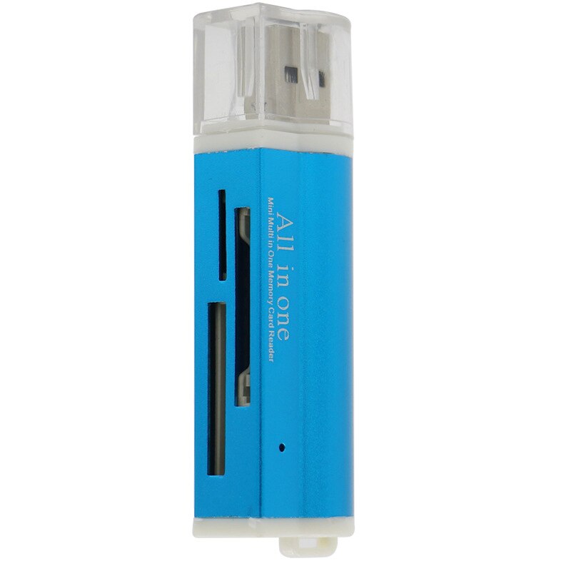 1 pces 4 em 1 usb 2.0 leitor de cartão de alta velocidade multi-slot leitor de cartão multi leitor de cartão de memória adaptador usb suporte micro sd/tf/ms/s2: 02 blue