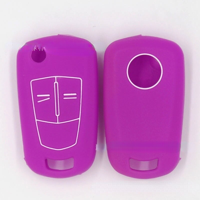 Siliconen 3 Knop Afstandsbediening Sleutel Autosleutel Siliconen Case Voor Opel Astra H Corsa D Badge Embleem Meriva Vauxhall Voor opel Corsa: Paars