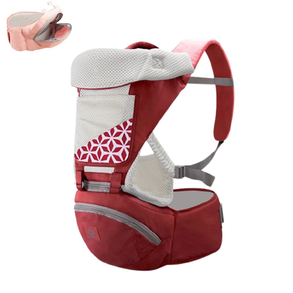 Baby Carrier Canguru Ergonômico Bebê 12 Posições 3 Em 1 Azul Para Uso de 0-36 month Baby Suporta peso Superior the 10 kg: Red-Breathable