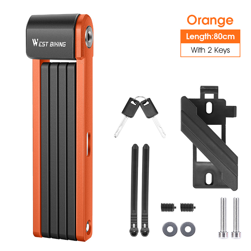 Serrature per bici pieghevoli lucchetto per bicicletta da strada MTB scooter antifurto ad alta sicurezza elettrico E-bicicletta lucchetto per catena da ciclismo accessori per bici: Rosso