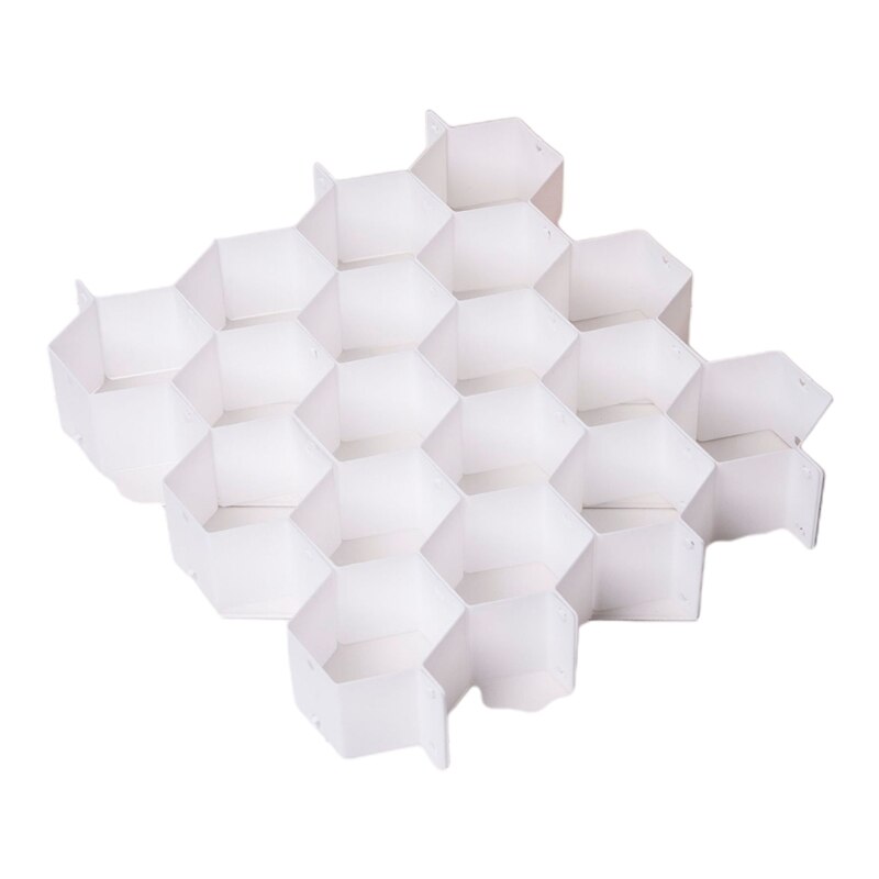 Drawer Dividers, Drawer Divider Organizers Plastic Honeycomb Drawer DIY Plastic Grid Plastic Divider Household Storage Makeup: white