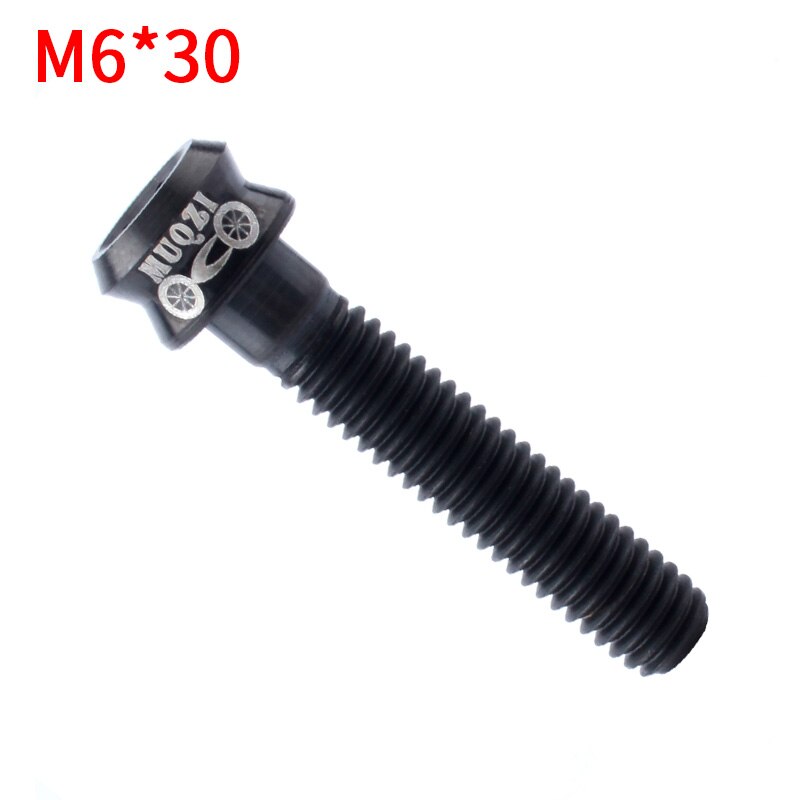 Muqzi pyörän haarukka kuulokkeen suojus titaaniruuvi  m6*30 m6*35mm varren yläkannen pultti 4 väriä mtb maantiepyörän osien tarvikkeet: M6-30 mustaa