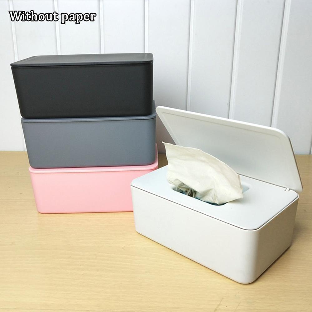 Boîte à mouchoirs humides avec couvercle, boîte à mouchoirs humides avec tiroir, boîte scellée, boîte de rangement de bureau étanche à la poussière E3Z3