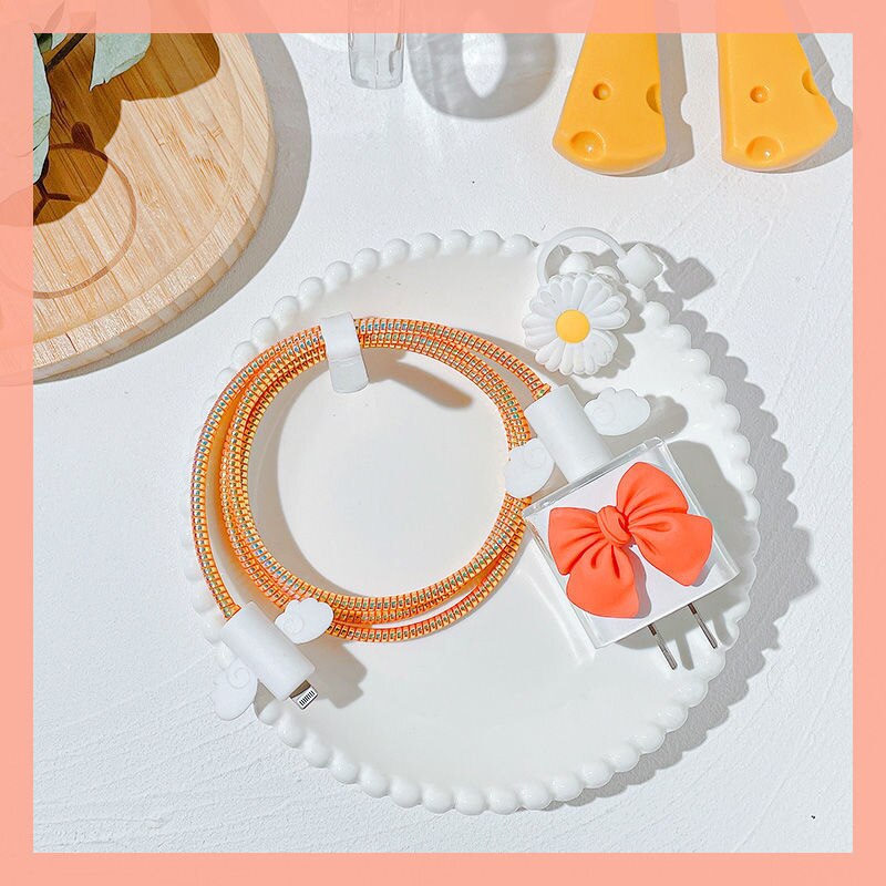 Nowa osłona kabla dla iPhone 12 11 szybkie ładowanie 18/20 W wtyczka ochraniacz kabel danych USB ochrona linii Sprial kabel ochronny