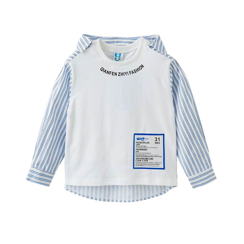 Teenage Girls Blouses Autumn Stripes Long Sleeve Girls Shirts Children Clothing Girls Clothes 10 12 Year E22127: blue / 110cm 5-6Y