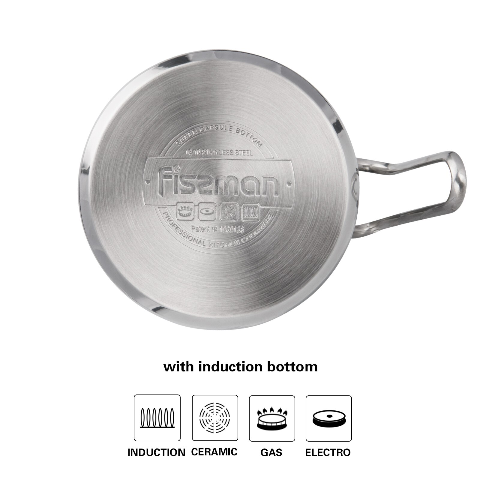 Fissman, tetera de leche de 1,5 l, cuerpo de acero inoxidable con boquilla de inducción, cafetera inferior
