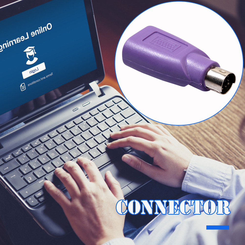 2/5Pcs PS2 Male Naar Usb Vrouwelijke Adapter Adapter Computer Muis Toetsenbord Aansluiten Converter Paars Gadgets Computer Accessoires