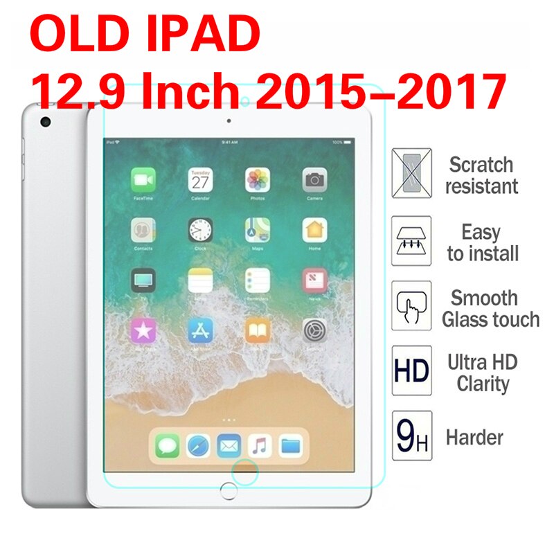 Tempered Glass Film Screen Protector for iPad 6th 5th Generation Air Air2 Pro 9.7 Protective Film Glass for ipad 5 6: 12.9 Inch 2015-2017