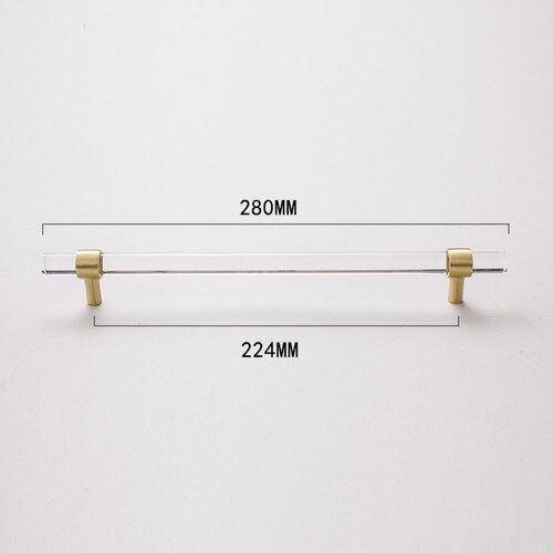 Poignée de porte en acrylique transparente, boutons pour armoire, commode, meuble de luxe, salle de bain, cuisine: Acrylic L280mm 224mm