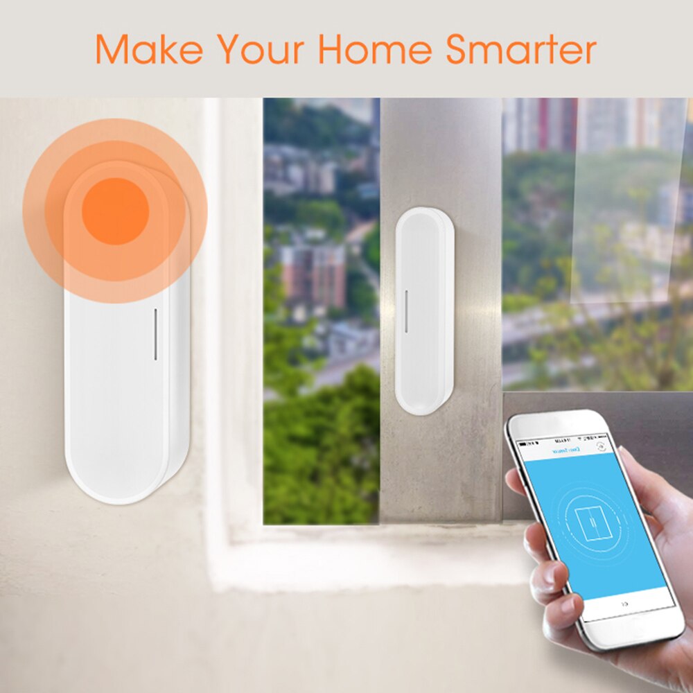 Smart Door Sensor with Tamper-proof Door&Window Sensor with Notification Reminder Home Security Zigbee Work With Gateway