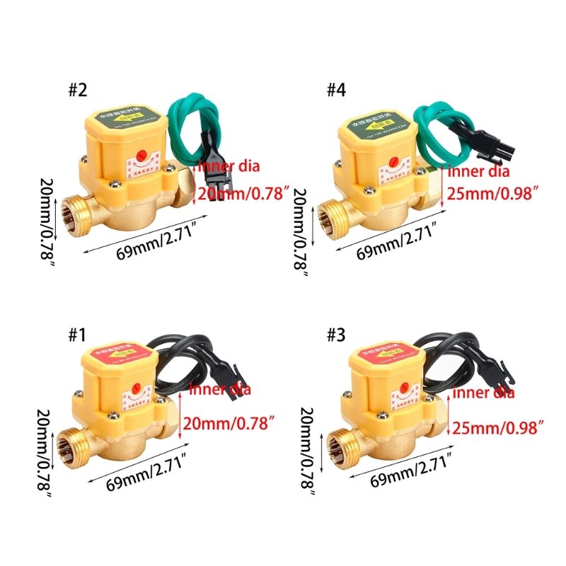 Wasserdurchflussschalter Wasserdurchflusskontrollschalter Wasserpumpe Einstellbarer Durchflusssensor G1/2 bis G1 2 4 bis G1/2