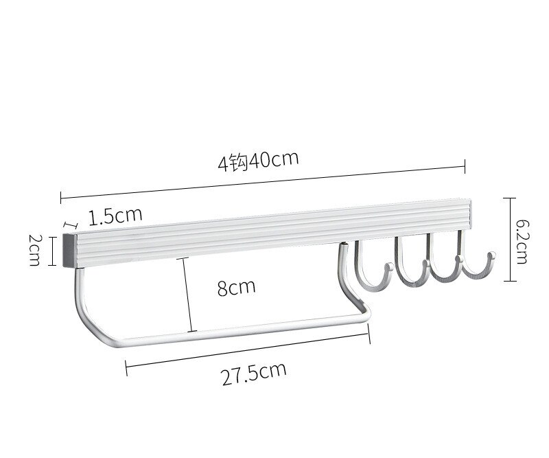 Punch-free kitchen racks kitchen and bathroom accessories space aluminum knife rack hook kitchen pot rack wf4231625: B 40CM