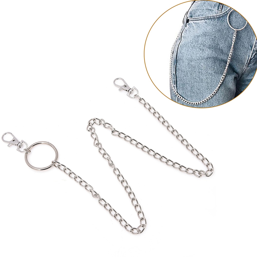 1-3 Layer Rock Punk Haak Broek Zilveren Ketting Jeans Legering Decoratie Kettingen Broek Taille Link Riem mode Metalen Portemonnee