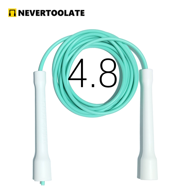 Langer CC-Griff, 15 cm, robust, bruchsicher, leicht zu halten, weiches PVC-Springseil für Anfänger, zum Überspringen, Freistil, Elevaten, Beuteln, Fitness: Weiß