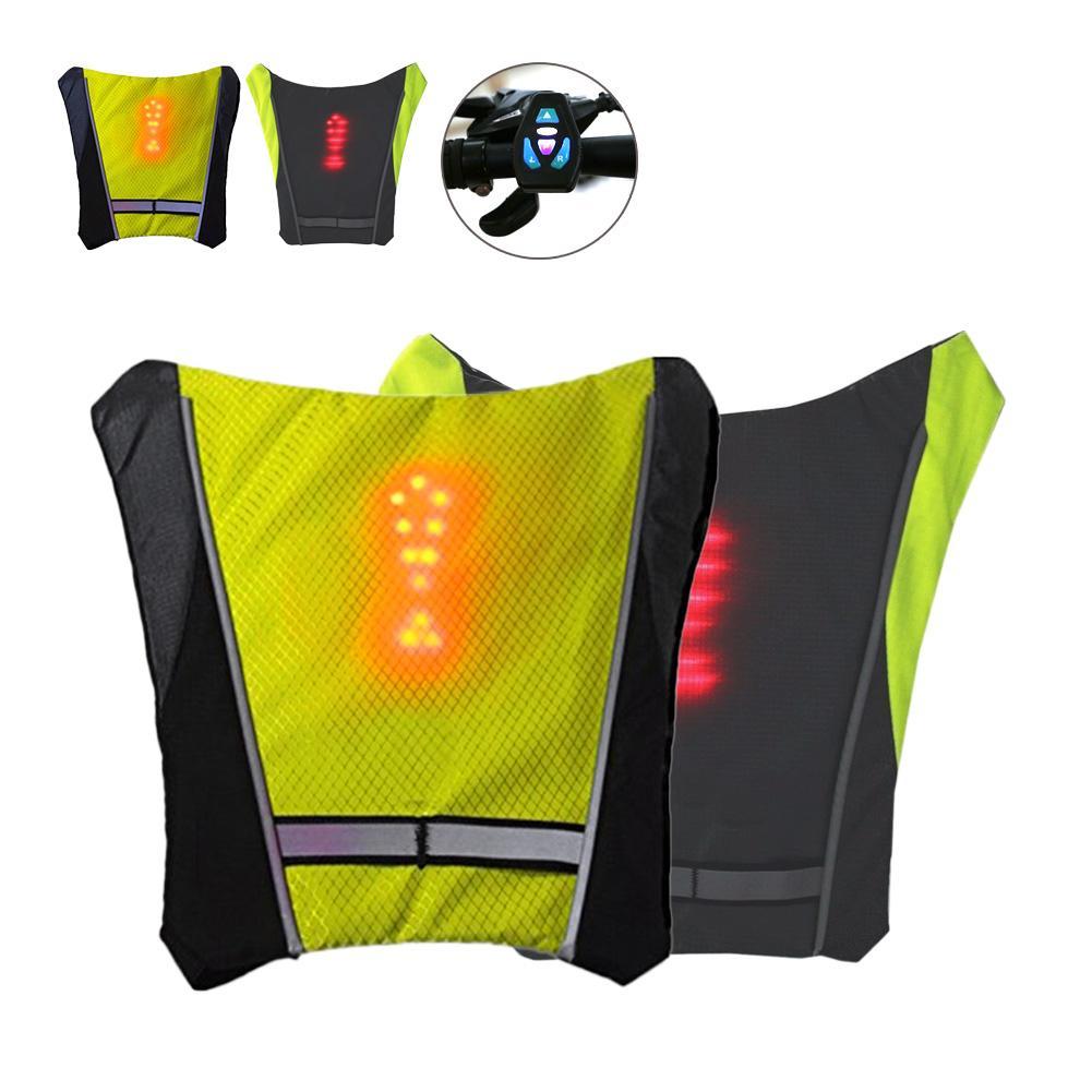 Fashin-Luz LED inalámbrica para bicicleta, chaleco de seguridad con señal de giro, ideal para ciclismo nocturno, producto para exteriores, 20