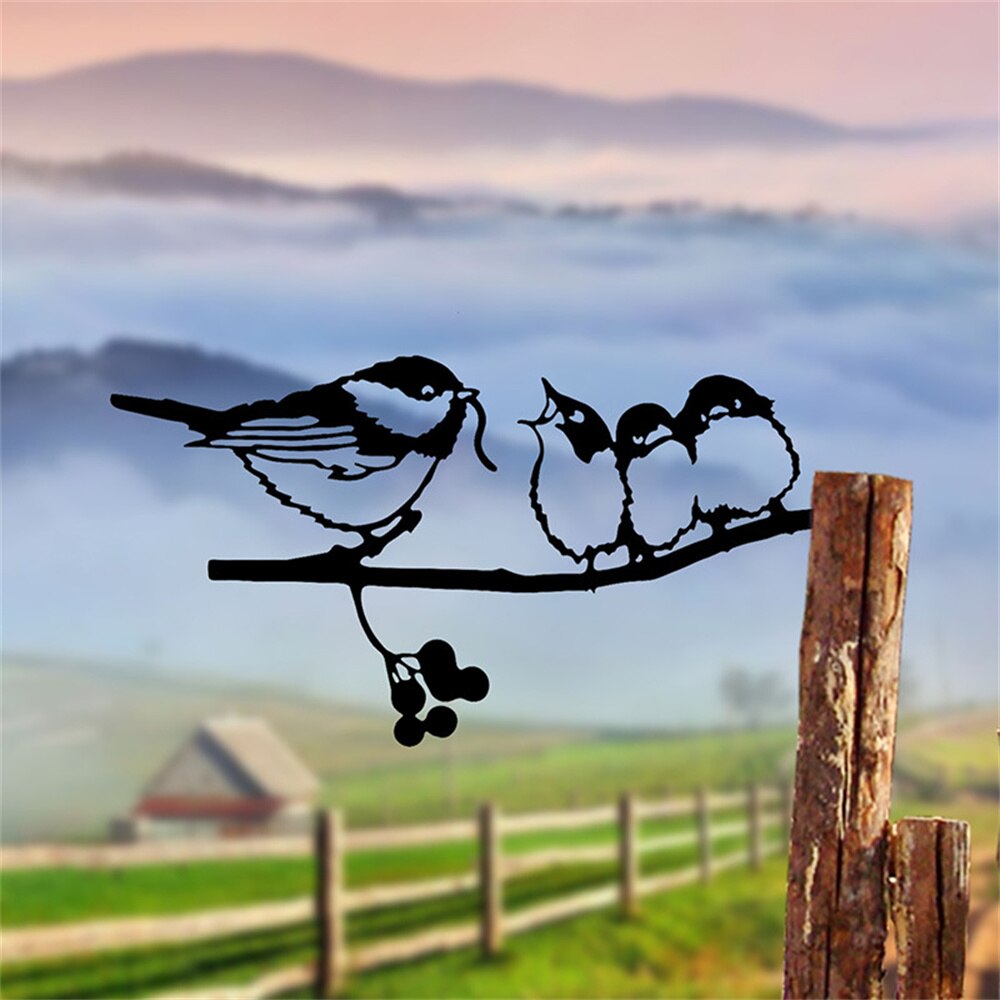 Oiseau en acier en fer forgé, modèle d&#39;oiseau sur pied en métal, décoration artistique d&#39;oiseau en métal, décor de paysage de jardin et de cour