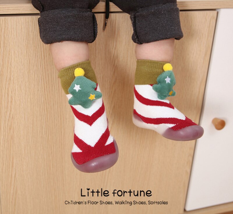 Baby Schuhe Neue Weihnachten Kleinkind Nicht-Unterhose Innen Boden Anti-Unterhose Hausschuhe Baby draussen Atmungsaktive Baumwolle Dicken Woll schuhe