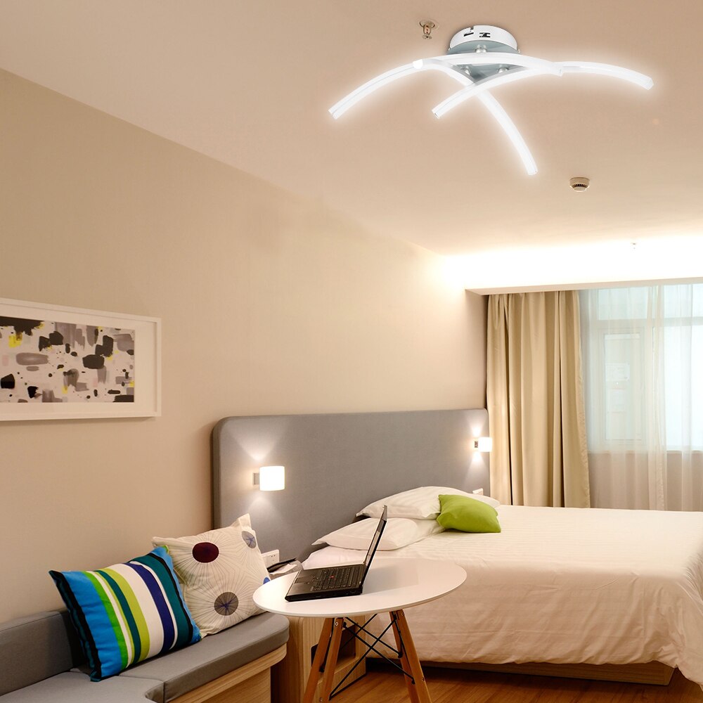 Modern LED Ceiling Light 21W 3000K Night Light Forked Shaped Ceiling Lamp for Living Room Decor Lamp Modern Curved