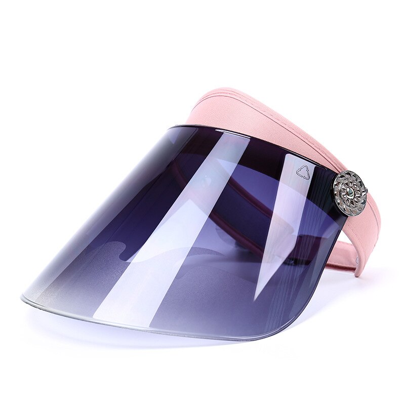 Fläckmask ansiktsmössa bakterier unisex plastvisir solhatt justerbar sportsolskydd utomhus sommarmössa  qp2: Rosa