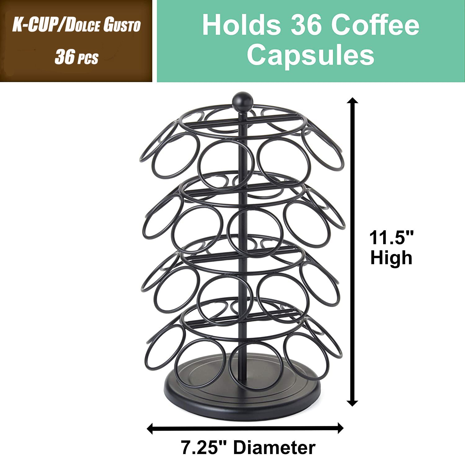 Dolce Gusto Koffie Capsule Rack Houder Organizer Voor 24/32 Pods 360 Draaibare Standaard Koffie Station Voor Keuken Of Kantoor: K-CUP or Dolce Gusto