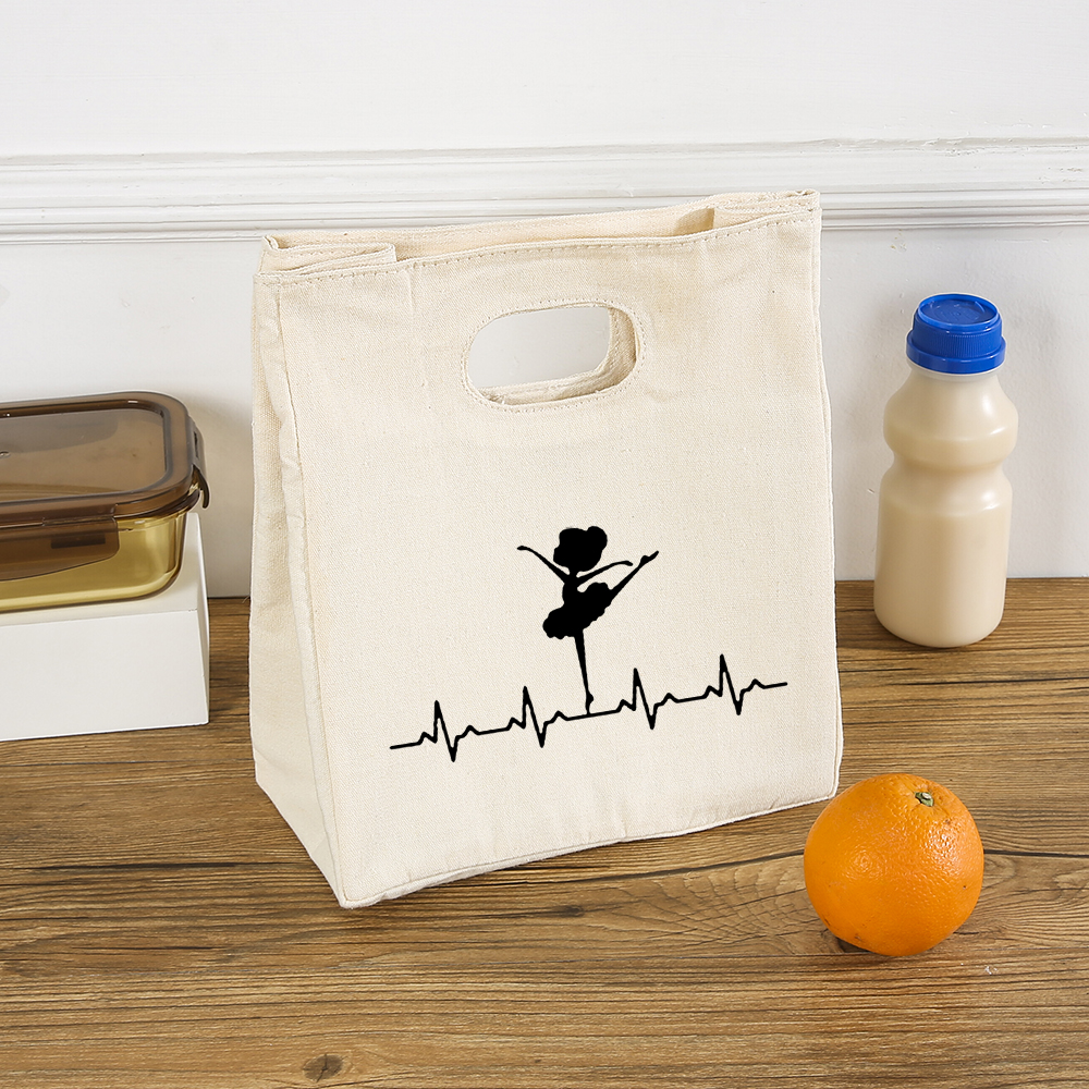 Urodzony robić tańca grafika moda dziewczyna saszetka na obiad Harajuku płótno wielokrotnego użytku torba termiczna o dużej pojemności dusza taniec śliczne lodówka turystyczna: Q02450-TBBG-C