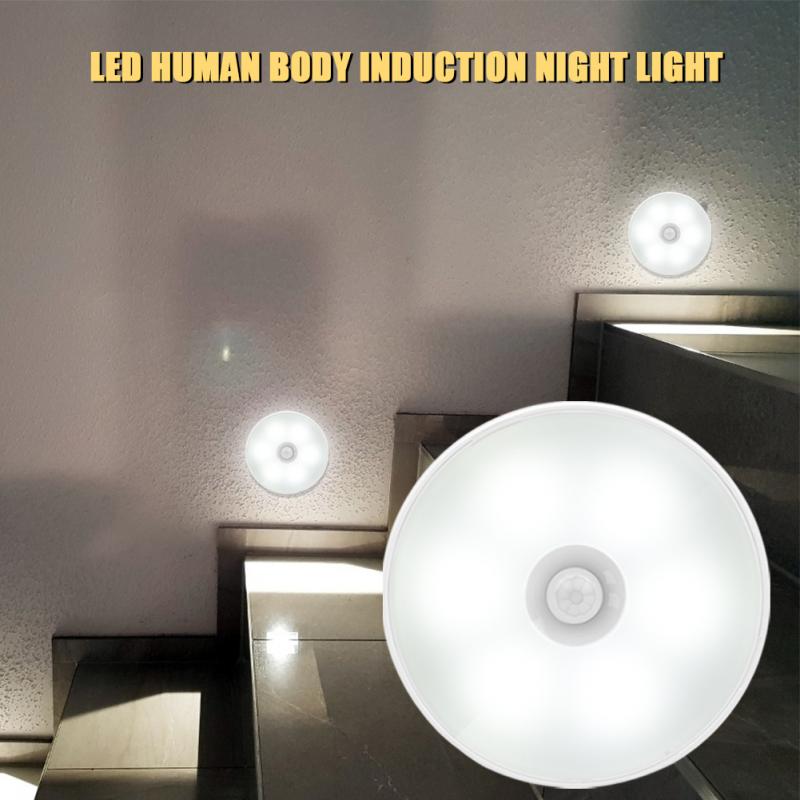 Led Motion Sensor Nachtlampje Usb Oplaadbare Slaapkamer Wandlamp Trappen Intelligente Lichaam Licht Sensor Lamp