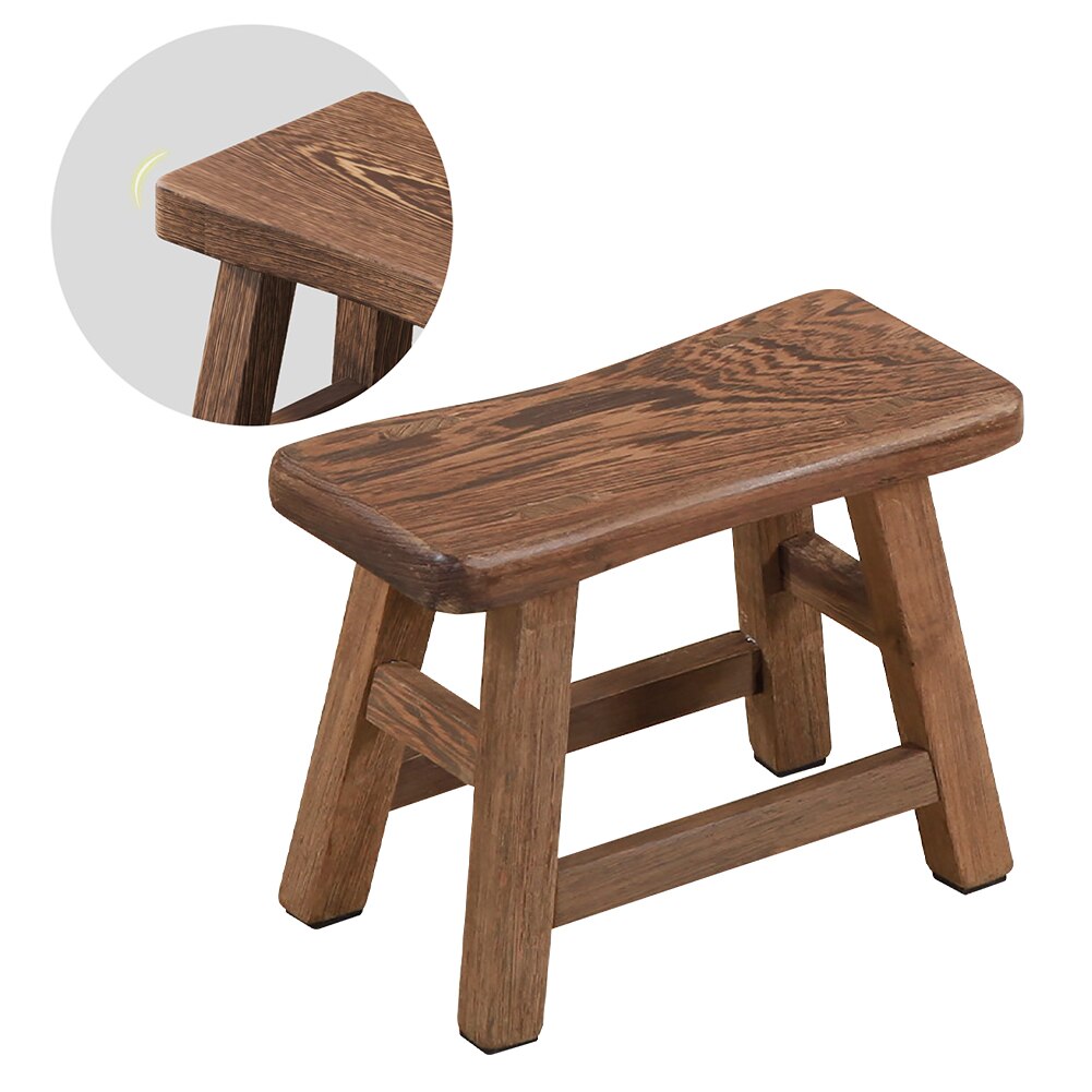 Portable Retro Small Bench Wooden Stool for Kids Adults Plant Stand Rustic