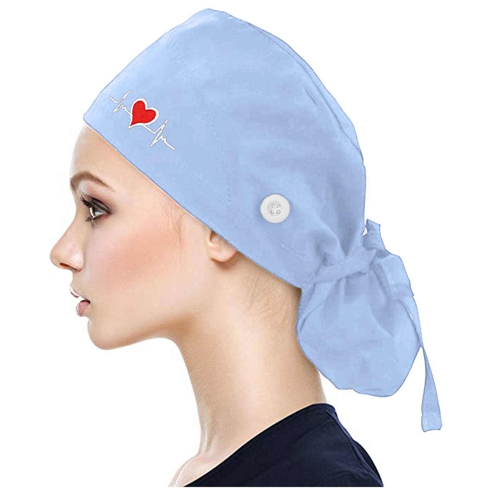 gorros quirurgicos mujer With Buttons Bouffant Hat With Sweatband for Women and Men Holder Ties Protect Ears Work Bouffant Hat