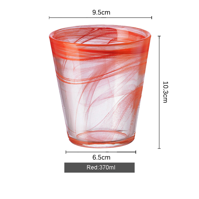 Nordiske farvede vinglas juiceglas til blyfri gennemsigtige glas whiskyglas ølglas fest drinkware: Rød