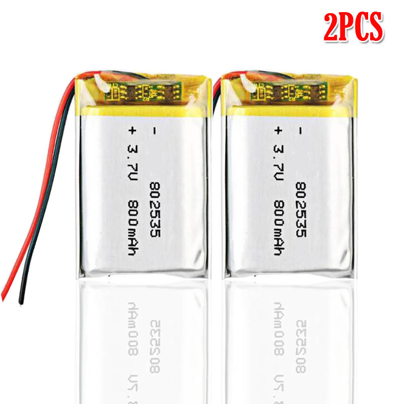 800mAh 3,7 V 802535 Lithium-Polymer Li-Po Akku Für bluetooth lautsprecher MP5 GPS DVD PDA PDA LED Licht Li-ionen-zelle: 2Stck